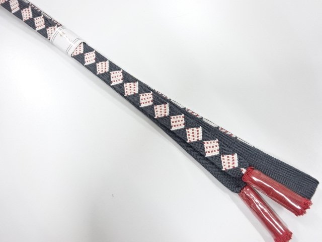 JAPANESE KIMONO / Large bargain quality UNUSED twisted tassel hand-kni